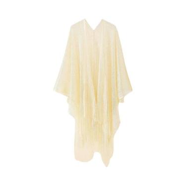 Imagem de Kimono Cardigã Feminino Solto Com Franjas Para Praia E Biquíni - Saída