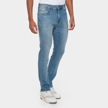 Imagem de Calça Jeans Slim Calvin Klein 5 Pockets Masculina, Azul claro, 44