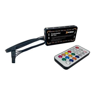 Imagem de Controladora de Fan RGB KBM! GAMING, 5V, 6 Pinos, com LED e Controle Remoto - KGAS002PT-Unissex
