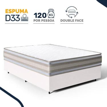 Imagem de Cama Box com Colchão de Espuma D33 Double Face Territory Hellen Casal 138cm