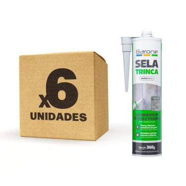 Imagem de Kit 6 Cola Pu Branco Veda Sela Trinca Barone 360g