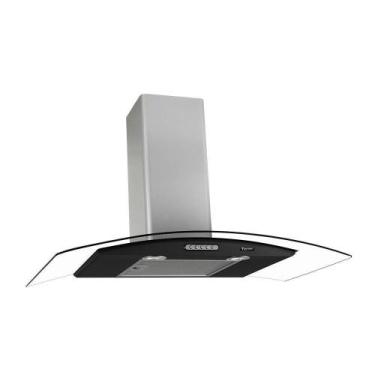 Imagem de Coifa Terim Parede Vidro Curvo Black/inox 80 Cm Duto Slim, 110V