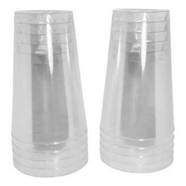 Imagem de 100 Copos Acrilico 300ml Lavável Descartável Cristal - Congratulations