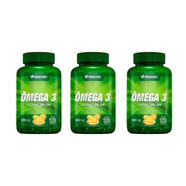 Imagem de Kit 3x Ômega 3 EPA 540mg DHA 360mg 3x120 cáps Herbamed-Unissex