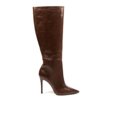 Imagem de Bota Couro Marrom Cano Longo Cecconello 2396007-6, Marrom, 37