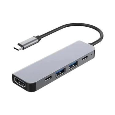 Imagem de Adaptador USB C HUB 5-em-1 4K HDMI PD100W Dock USB-C 3.1 USB 3.0 Para 