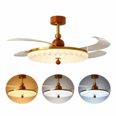 Imagem de Ventilador de Teto Retrátil Soft Plus Disoma 78W com LED Dimerizável, 