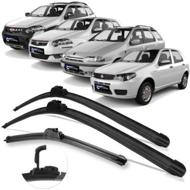 Imagem de Kit de 3 Palhetas para Limpador de Parabrisa Dianteiro + Traseiro Fiat