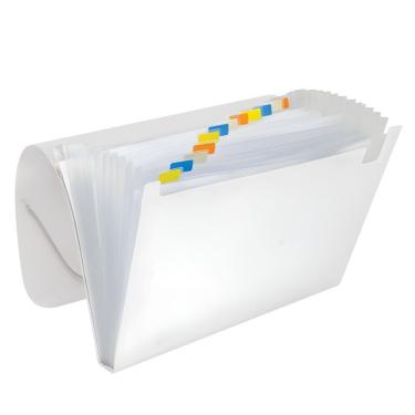 Imagem de Pasta Sanfonada OEM 12 Divisórias Tamanho A4 Ofício 330x235mm 1 Unidade Transparente Cristal