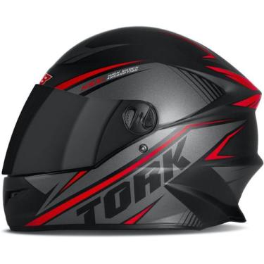 Imagem de Capacete Feminino R8 Pro Vermelho Tamanho 60 Com Viseira Fumê - Pro To