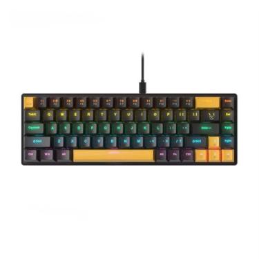 Imagem de Teclado Gamer Mecânico Com Fio USB 60% Retro Iluminado Switch Azul ABN