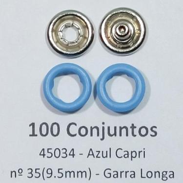 Imagem de Botões de Pressão Nº 35 Tic-Tac Sortidos Colorido Latão Azul Capri 9,5