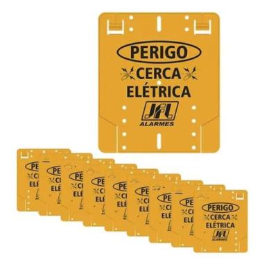 Imagem de Kit 10 Placas De Advertências Perigo Para Cerca Elétrica Jfl