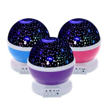 Imagem de Abajur De Mesa Globo Estrela Lua Gira Quarto Sala Infantil - Star Mast