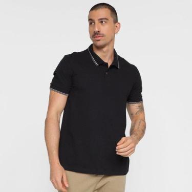 Imagem de Camisa Polo Hering Casual Masculina, Preto, M
