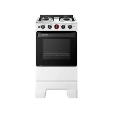 Imagem de Fogão a Gás 4 Bocas Automático Ideal Super Branco Mesa Inox F4IAB - Es