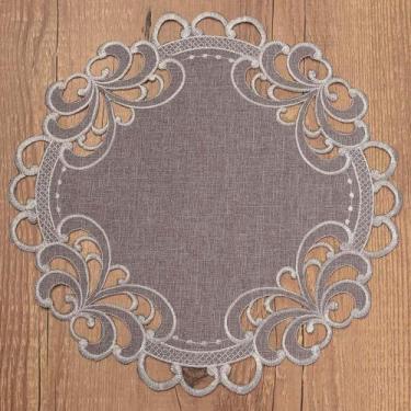 Imagem de Kit Sousplat 2 peças Redondo 38cm Rechilie - Catran, Taupe