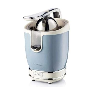 Imagem de Espremedor de frutas ariete vintage pro elétrico 85w em aço inox azul 