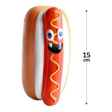 Imagem de Mordedor Hot Dog Monstro Brinquedo Pet Cachorro Cães 15cm - Evovlere, 