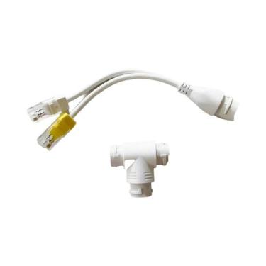 Imagem de Conector Divisor Combinador PoE De 3 Vias RJ45 Para Cabos De Câmeras D
