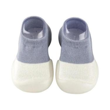 Imagem de Sapatos De Bebê Respiráveis E Antiderrapantes Em Algodão Cardado, Meia