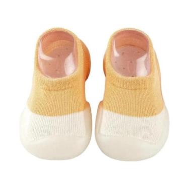 Imagem de Sapatos De Bebê Respiráveis E Antiderrapantes Em Algodão Cardado, Meia