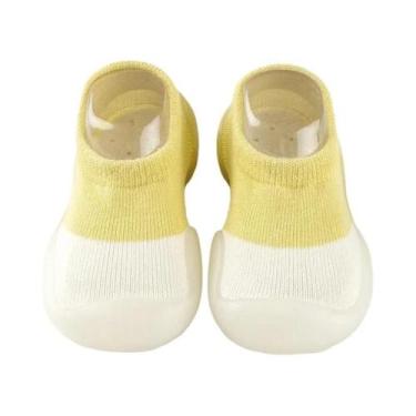 Imagem de Sapatos De Bebê Respiráveis E Antiderrapantes Em Algodão Cardado, Meia