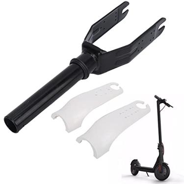 Imagem de Garfo de scooter, garfo dianteiro de liga de alumínio não deformado facilmente forte, durável com cobertura de plástico para Xiaomi M365 para M365PRO(Branco)