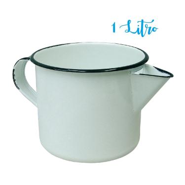 Imagem de Caneca Leiteira Esmaltada Ágata 12 1L c/ Bico Metallouça