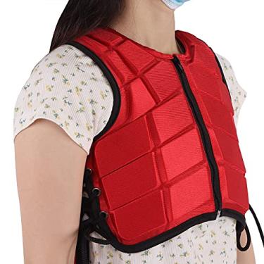 Imagem de Colete equestre infantil, colete de proteção equestre absorção de choque vermelho confortável para proteção de equitação para treinamento de equitação(CL)