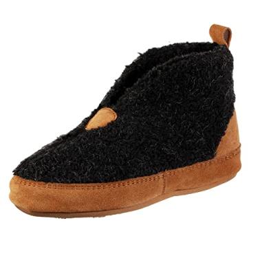 Imagem de Acorn Pantufa feminina reciclada com cabedal berbere e forro, Preto, 9.5-10.5