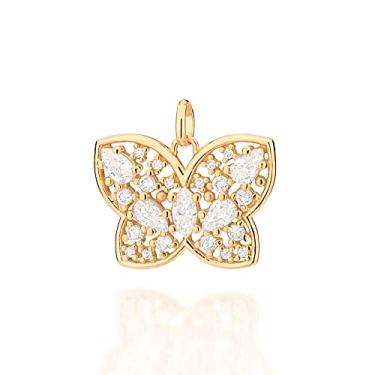 Imagem de Pingente borboleta com zircônias Branco-542481-Rommanel Cor: Branco