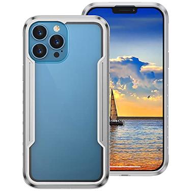 Imagem de Capa compatível com iPhone 13 Pro Max Capa para celular, Capa transparente para celular com ângulo de absorção de choque, Capa móvel resistente a arranhões e amarelada - 15 cm, cinza 1 cor
