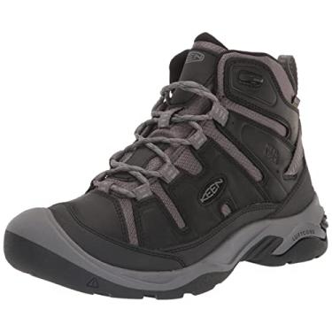 Imagem de KEEN Botas masculinas Circadia meia altura confortável à prova d'água, Preto/aço cinza, 10.5
