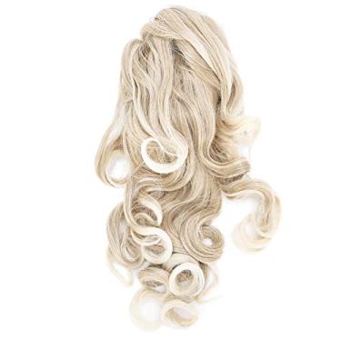 Imagem de Peruca De Rabo De Cavalo Longo Encaracolado, Peruca De Extensões De Cabelo Com Grampo De Garra Para Festa, Cosplay De Halloween E Desgaste Diário, Peruca Ondulada Feminina De 50 Cm (24T613)