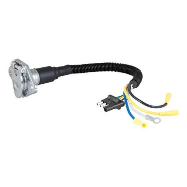 Imagem de CURT 57183 Adaptador de fiação de reboque plano de 4 vias para lado do veículo redondo de 6 vias