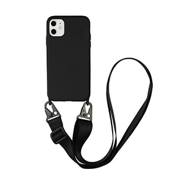 Imagem de Capa de telefone de cordão de silicone para iPhone 12 13 11 14 Pro Max 7Plus X XR XS Max Ultra Capa com alça de pescoço cordão de colar transversal, T4, para iPhone 12 Mini