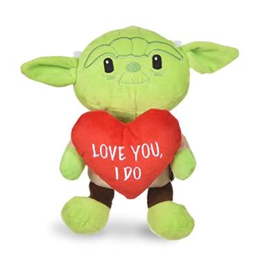 Imagem de Star Wars Brinquedo para cães Yoda Plush Squeaker| 22,86 cm Yoda Love You, I Do Plush Squeaker Pet Toy | Brinquedo Star Wars para cães Yoda bicho de pelúcia 22,86 cm | Brinquedos temáticos para cães