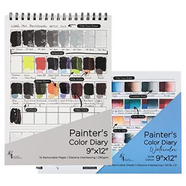 Imagem de HG Art Concepts Painters Color Diary - 9x12" Spiral-Bound Acid-Free Color Swatch Book - Oil/Acrylic & Watercolor/Multimedia Bundle