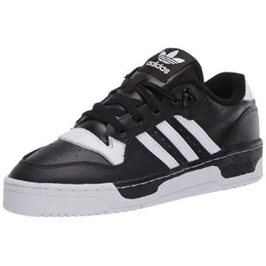 Imagem de adidas Originals Tênis masculino Rivalry Low, Núcleo preto/Ftwr branco/Ftwr branco, 8
