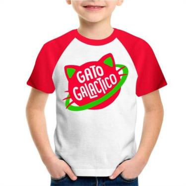 Imagem de Camiseta Infantil Gato Galactico Camiseta Clube Do Miau - Modatop