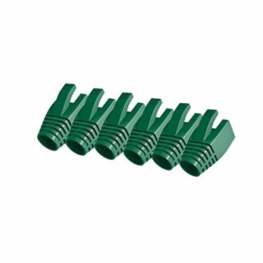 Imagem de 50 peças Cat7 Cat7A Cat8 bota de alívio de tensão, RJ45 plugue conector conector capa rede modular plugue conector conector capa cabo, botas de conector, verde