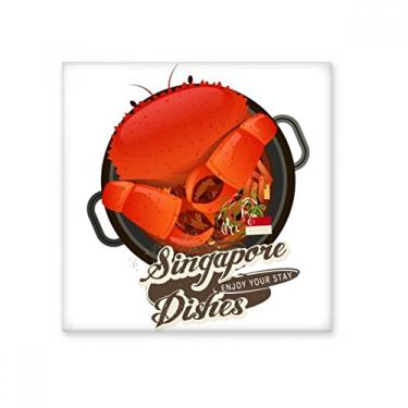 Imagem de Azulejo de cerâmica tradicional de Cingapura Chili caranguejo brilhante decalque pedra adornada tijolo vitrificado