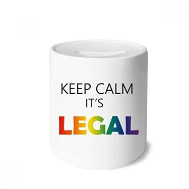 Imagem de DIYthinker Caixa de cerâmica com a bandeira do arco-íris Keep Calm da LGBT porta-moedas