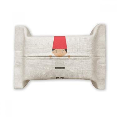 Imagem de White Whirling Dervishe Suporte de capa de papel para lenços faciais, saco de linho de algodão