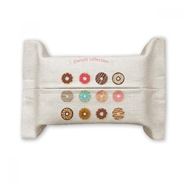 Imagem de Bolsa de linho de algodão com padrão de comida doce de sobremesa para lenços faciais