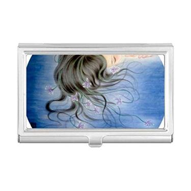 Imagem de Orquídea Fantasy Girl estilo chinês, porta-cartões em aquarela, porta-cartões