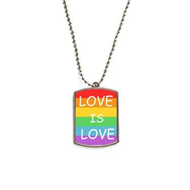 Imagem de DIYthinker Arco-íris Gay LGBT Colar de aço inoxidável com pingente de placa de identificação para cães