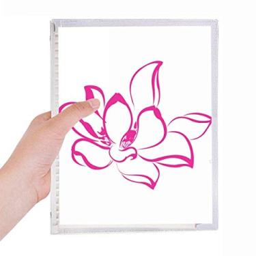 Imagem de Caderno de flores de lótus rosa com folhas soltas e diário recarregável