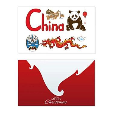 Imagem de China National Symbol Landmark Pattern Holiday Merry Christmas Cartões de parabéns Mensagem de Natal